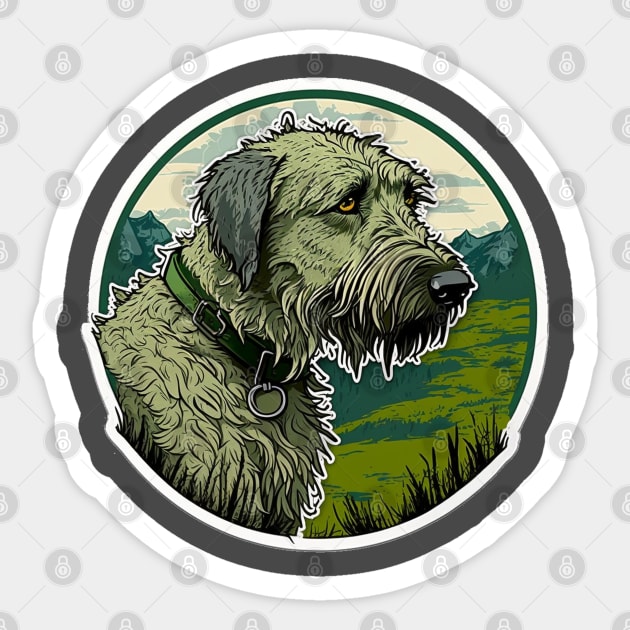 Irish Wolfhound Camouflage Motif Sticker by Mike O.